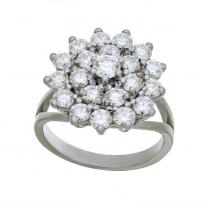 Bague double entourage en or 18 crats sertie de 21 diamants ronds Bague double entourage en or 18 crats sertie de 21 diamants ronds