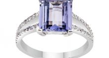 Bague T56 Sertie Saphir Cz Carré 15mm Et Diamants Cz - Plaqué Or 18K Dolly-Bijoux - Neuve Avec étiquettes