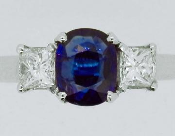 Bague saphir et diamants
