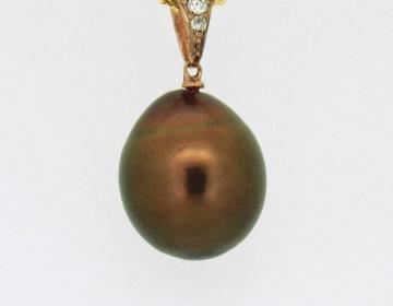 pendentif perle brune