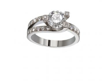 Bague de fiançailles or blanc 18 carats