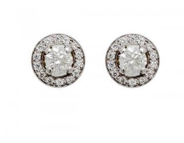 BOUCLES D'OREILLE DIAMANTS EN OR 18 CARATS SERTIES DE 1,24 CARAT DE DIAMANTS