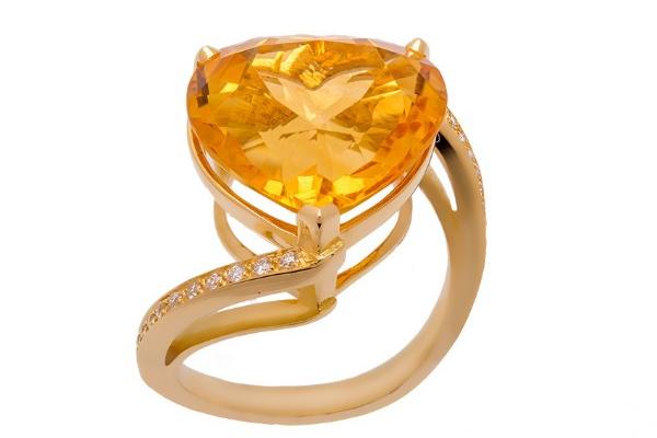 Bague citrine en or 18 carats