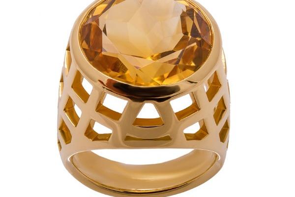 BAGUE CITRINE en or