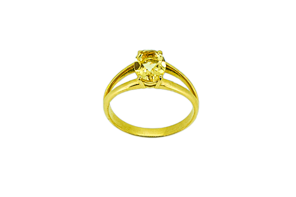 Bague en or jaune 18 carats sertie d'une citrine ovale ou autre