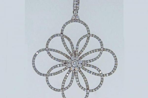 Pendentif rosace diamants