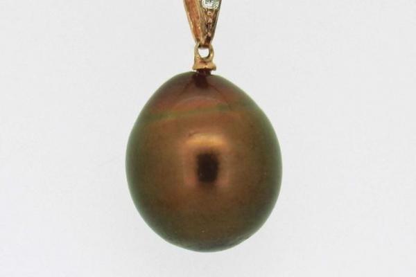 pendentif perle brune