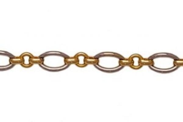 Bracelet femme bicolore en or 18 carats pesant  40.30 grammes