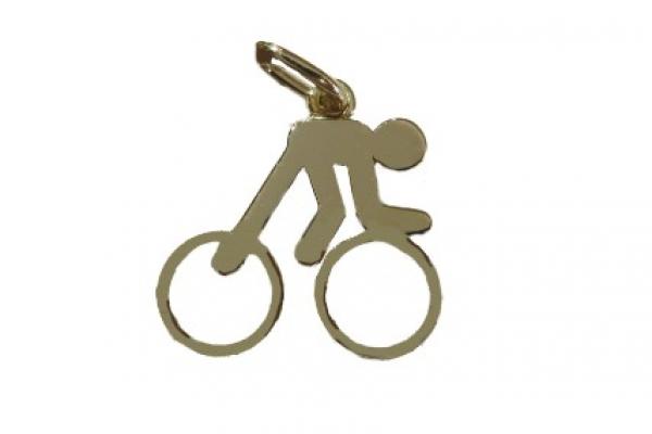 Pendentif en or 18 carats - Pictogramme Sportif Cyclisme 15mm