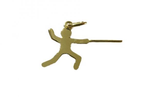 Pendentif en or 18 carats - Pictogramme Sportif Escrime 15mm