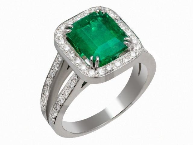 bague emeraude et diamants Or-Gemmes