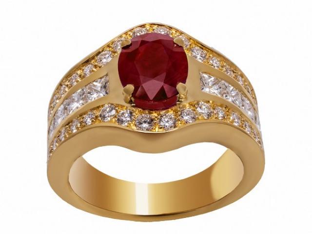 BAGUE RUBIS ET DIAMANTS CHEZ OR-GEMMES PARIS