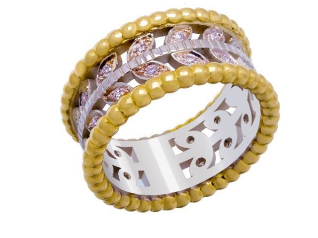 bague bicolore sertie diamants Or-Gemmes