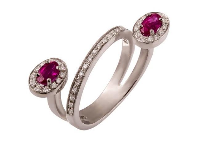 bague or 18 carats rubis et diamants or gemmes