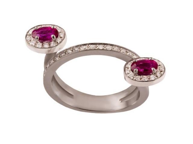 bague or 18 carats rubis et diamants or gemmes