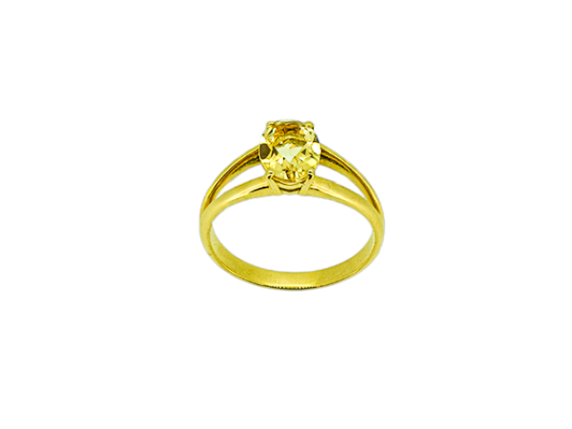 Bague en or jaune 18 carats sertie d'une citrine ovale ou autre