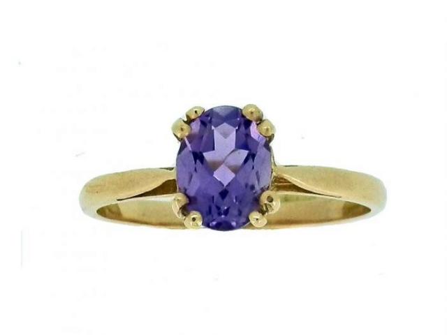 Bague modèle solitaire améthyste