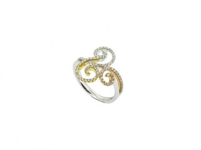 bague arabesques trois ors 18 carats sertie diamants or-gemmes