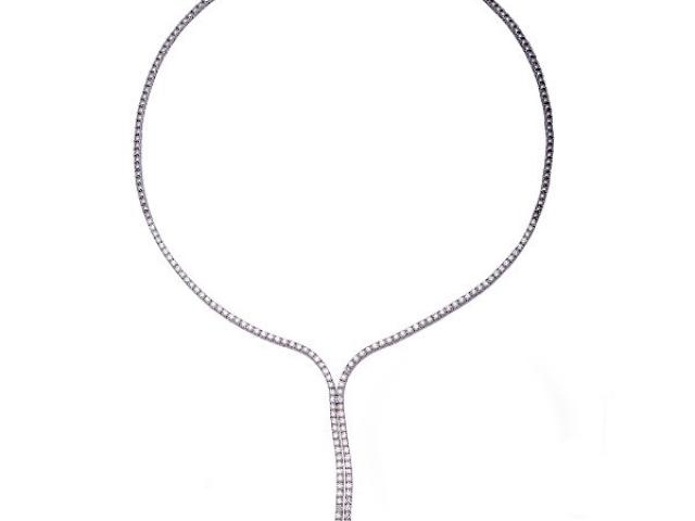 Collier cravate diamants