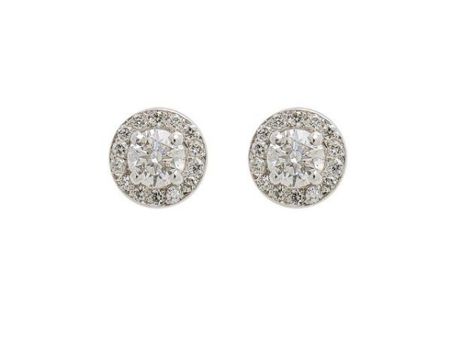 Puces diamants avec entourage