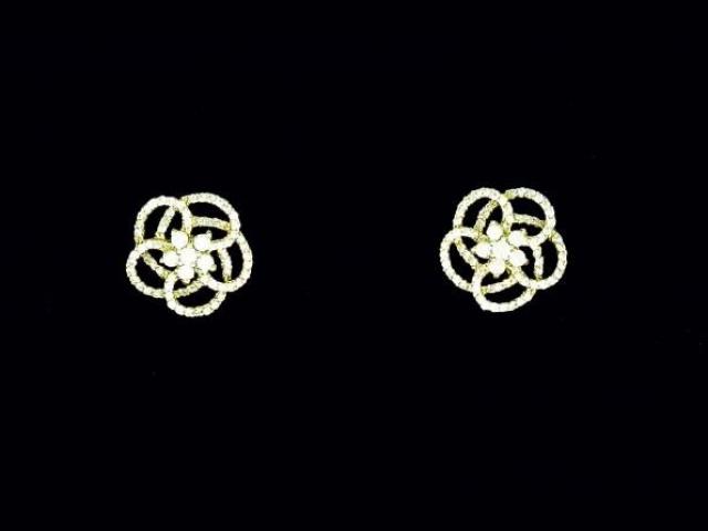 Boucles d'oreilles fleur serti diamants