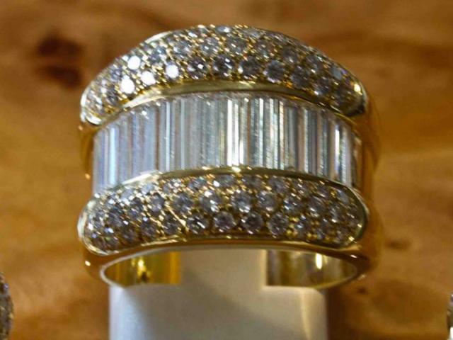 Bague rétro diamants baguettes