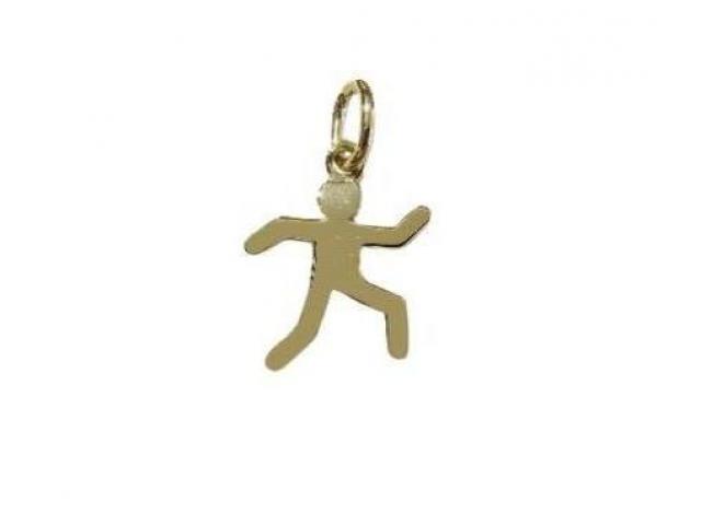 Pendentif en or 18 carats - Pictogramme Sportif Athlètisme 15mm