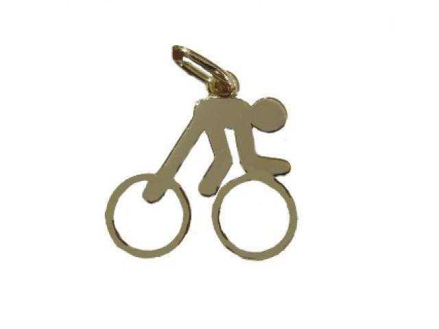Pendentif en or 18 carats - Pictogramme Sportif Cyclisme 15mm