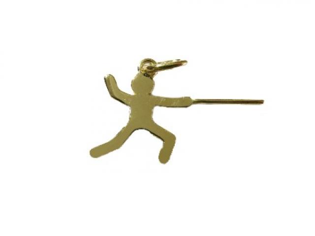 Pendentif en or 18 carats - Pictogramme Sportif Escrime 15mm